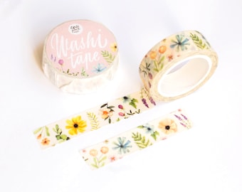 Bande Washi Fleurs | ruban washi en papier, ruban washi romantique, ruban de masquage, bullet journal, scrapbook, ruban d'artisanat