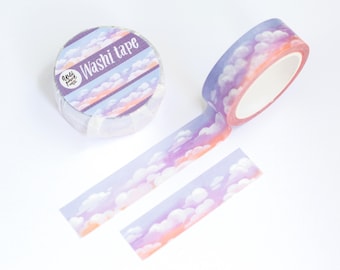Fita washi Sky | fita washi de papel, fita washi fofa, fita adesiva, bullet journal, scrapbook, fita para artesanato