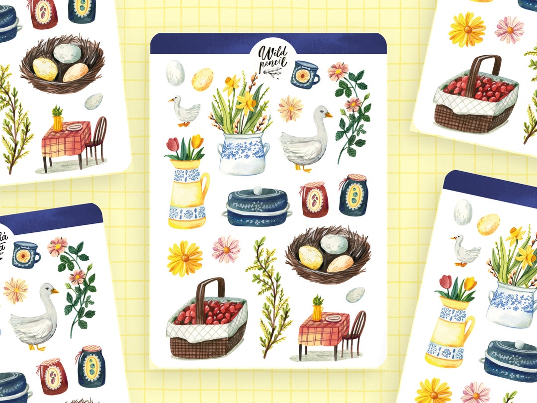 Sticker Sheet Cottagecore Spring | Paper Sticker Sheet, Cute Stickers ...