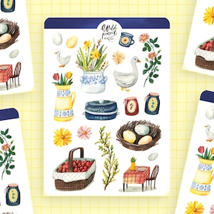 Aufkleber Blechkern Cottage Frühling | Papier Stickerbogen, Aufkleber, Planer Sticker, Bullet Journal Sticker, Herbst