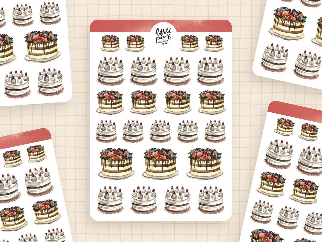 Sticker Sheet Planner Birthday | Paper Sticker Sheet, Cute Stickers ...