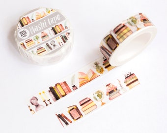 Washi tape Bookshelf | paper washi tape, cute washi tape, masking tape, bullet journal, scrapbook, crafting tape