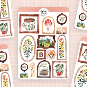 Frames voor stickervellen | papieren stickervel, schattige stickers, plannerstickers, bulletjournalstickers, herfststickervel, herfst, randloos