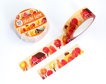Washi tape Fall Landscape | paper washi tape, cute washi tape, masking tape, bullet journal, scrapbook, crafting tape, autumn