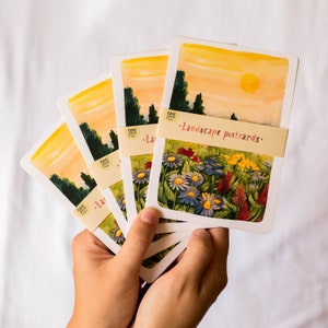 Postkartenset Landschaft Postkarten | A6, Mini Kunst Druck, Postkarten, Reise Postkarte, Landpost, Cottagecore Kunstdruck