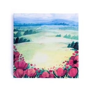 Plaknotities Poppy Fields | schattig notitieblok, geïllustreerd briefpapier, memoblok, scrapbookingvoorraad, 50 pagina's, notitieblok, takenlijst
