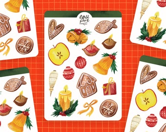Sticker Sheet Christmas Traditions | paper sticker sheet, cute stickers, planner stickers, bullet journal stickers, christmas sticker sheet