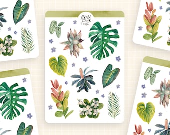Sticker Sheet Botanical Garden | paper sticker sheet, cute stickers, planner stickers, bullet journal stickers, floral sticker sheet, plants