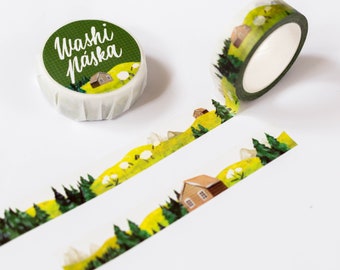 Washi tape Montagnes | ruban washi en papier, ruban washi mignon, ruban de masquage, bullet journal, scrapbook, ruban d'artisanat, naturel