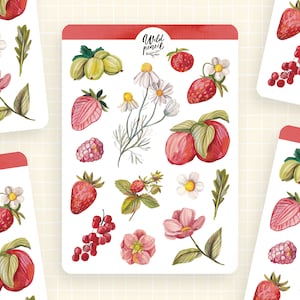 Sticker Bogen Sommer Wiese | Frühling, Stickerbogen, Aufkleber für Planner, Sticker, Bullet Journal, Planer, Planer, Planer, Planer, Aufkleber