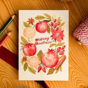 Ansichtkaart Kerstmis | A6-postkaart, minikunstafdruk, kerstkaart, kaarten, winterdecor, kersttijd