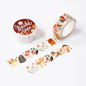 Washi-tape Golden Forest | papieren washi-tape, schattige washi-tape, plakband, Bullet Journal, plakboek, knutseltape, washi-tape met bloemen
