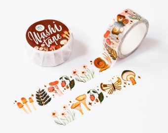 Washi tape Golden Forest | paper washi tape, cute washi tape, masking tape, bullet journal, scrapbook, crafting tape, floral washi tape