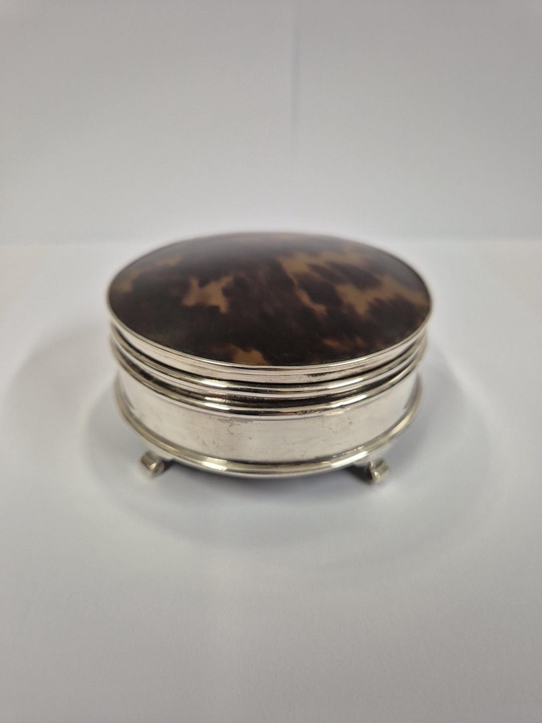Silver Powder Compact With Natural Tortoiseshell Lid - Etsy