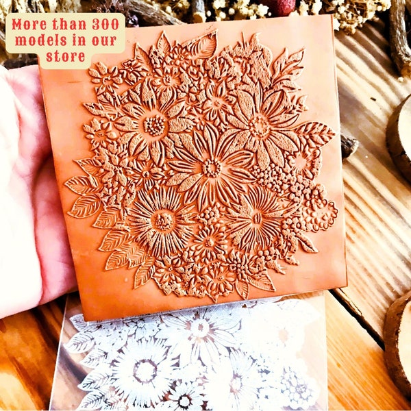 Micro Flower Acrylic Embossing Stamp For Polymer Clay, Ceramic ,Fondant Stamp, Cookie Embosser, Cookie Stamp, Acrylic texture tool