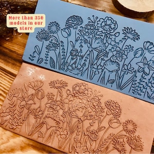 Flower Meadow Rubber Texture Mat⎥Polymer Clay Tools⎥Earring Making⎥Hand Roller⎥Clay Texture Tool⎥Jewellery Tools