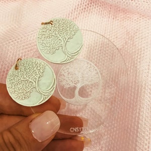 Tree of Life Texture Mold – Symbolic Round Stamp for Polymer Clay, Air Dry Clay and Metal Clay | 7 cm Diameter | 3 cm Design Area