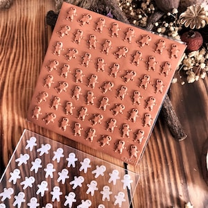 Gingerman Pattern Texture Mat, Embosser Stamp, Acrylic Clay Texture Sheet Deco, Lace Pattern, Ceramic Earring Supplies