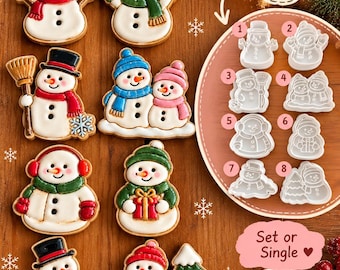 Snowman Stamp And Cutter Set, Christmas Clay Stamps, Pottery Tools, Ceramic And Polymer Clay