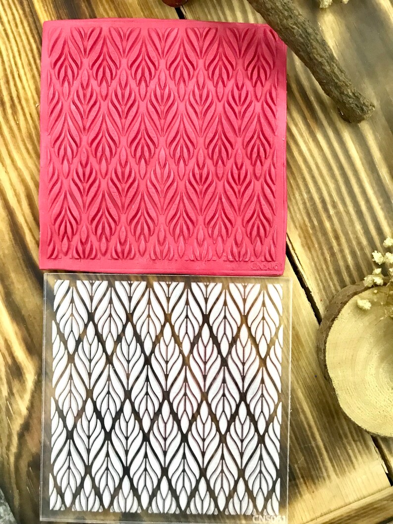 Acrylic Barok Pattern Texture Mat, Texture Sheet for Polymer Clay and