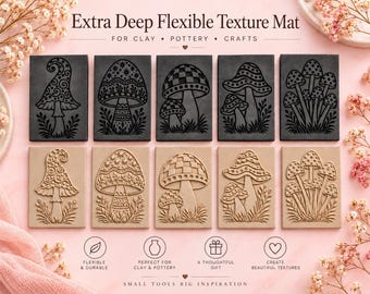 Extra Deep Flexible Texture Mat – Mushroom Pattern - EVA Embossing Plate (5mm Relief)