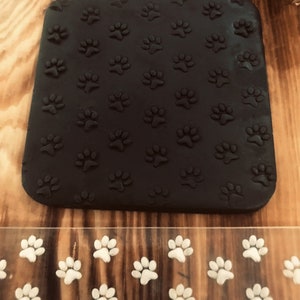 Paw pattern embosser fondant stamp, acrylic embosser for cookies, cupcakes, and cake decorating debosser, Polymer Clay Debossing Stamp