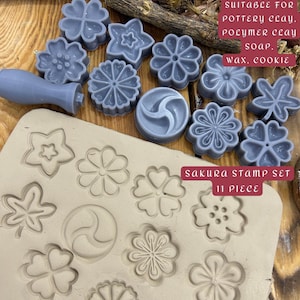 Sakura Press Japanese Stamp Set: Pottery, Clay, Soap, Cookie Stamps