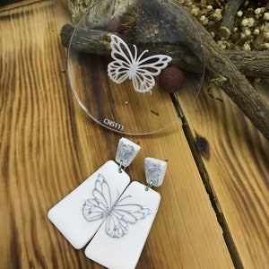 Butterfly Texture Stamp: 7cm Rubber/Acrylic Clay Mold