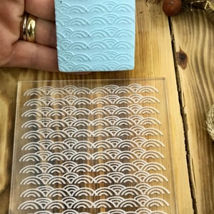 Cloud Clay Texture Mat, Debossing Stamp, Acrylic clay tool, Texture Sheet, Wave Pattern, Ceramic Pattern Supplies