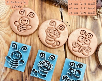 Zestaw stempli Tiny Garden Friends – Pszczoła, Gąsienica i Motyl (zestaw 3 szt.)