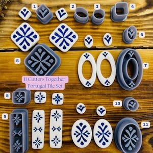 11 In 1 Cutter Set Portugal Tile Polymer Clay Cutter Set, Ceramic, Air Dry Clay, Earring Diy