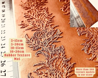 Tappetino con texture in gomma con bordo a carciofo (4 dimensioni diverse)⎥Strumenti per gioielli in argilla polimerica⎥Rullo a mano⎥Argilla metallica argentata ⎥Strumenti per ceramica