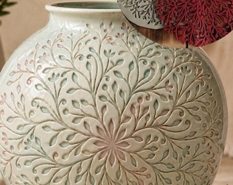 Flexstamp™ Botanical Garden Mandala Stamp | Flexible Clay Stamp | Floral Texture
