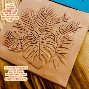 Tapis texturé en caoutchouc feuille de palmier Monstera : outil pour pâte polymère