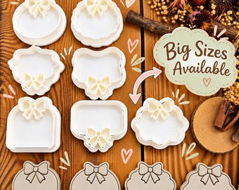 Bow Mini Message Plaque Stamp & Cutter Set