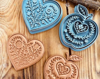 Nordic Or Heart Apple Stamp Cutter Set Scandinavian Clay Air Dry Clay Tool