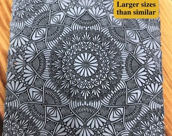 Tapete de textura de goma Mandala Art Deco: Herramienta de arcilla polimérica (10 x 10 cm)