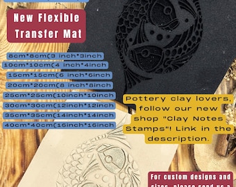 Fishes Pattern Texture Mat: Flexible Foam for Pottery Clay