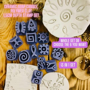 13-in-1 Stamping Set for Ceramics, Air Dry Clay, Polymer Clay,Soap, Candle and Cookie Dough