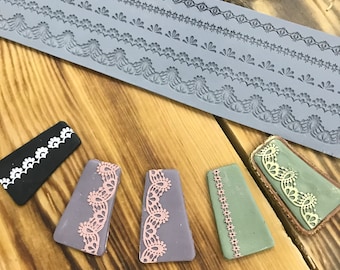 5 Unique Floral Borders – Rubber Texture Mat for Polymer Clay & Jewelry Making