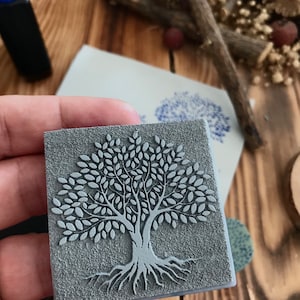 Carimbo de borracha Life of Tree para decoração de scrapbooking, carimbo de relevo de argila de polímero, embalagem decorativa, fabricação de cartões, faça você mesmo, decoração de caderno