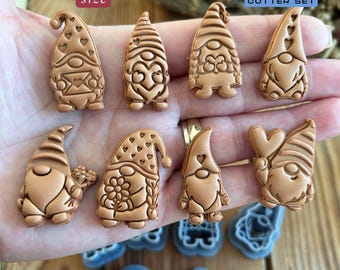 Gnome Clay Cutter Set | Polymer, Metal, Pottery Clay Whimsical Figures