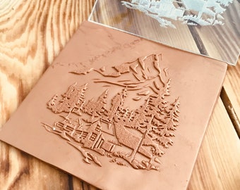 Wald Landschaft Acryl Texture Sheet Polymer Clay Werkzeuge⎥Ohrring Herstellung⎥Hand Roller⎥Schmuck Werkzeuge Für Metal Clay