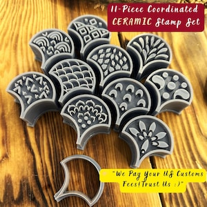 Clay Stamp and Cutter Set: Ceramic & Polymer Clay Designs