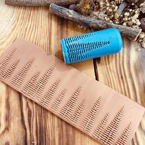 Texturrulle för skogsmönster, präglingsverktyg för polymerlera, keramiskt, 7 cm