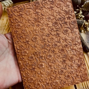 Floral Texture Mat: Rubber Stamp for Polymer Clay Jewelry (10x14cm)