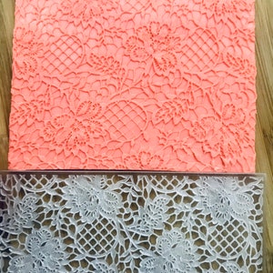 Floral Lace Texture Mat for Polymer Clay – Rubber or Acrylic Clay Stamp | 10x10 cm Texture Plate for Air Dry Clay, Fondant & Crafts