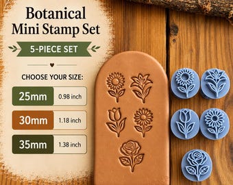 Floral Mini Clay Stamp Set, 5-Piece Pottery AndPolymer Clay Stamps