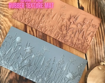 Flower Meadow Rubber Texture Mat⎥Polymer Clay Tools⎥Earring Making⎥Hand Roller⎥Clay Texture Tool⎥Jewellery Tools For Metal Clay