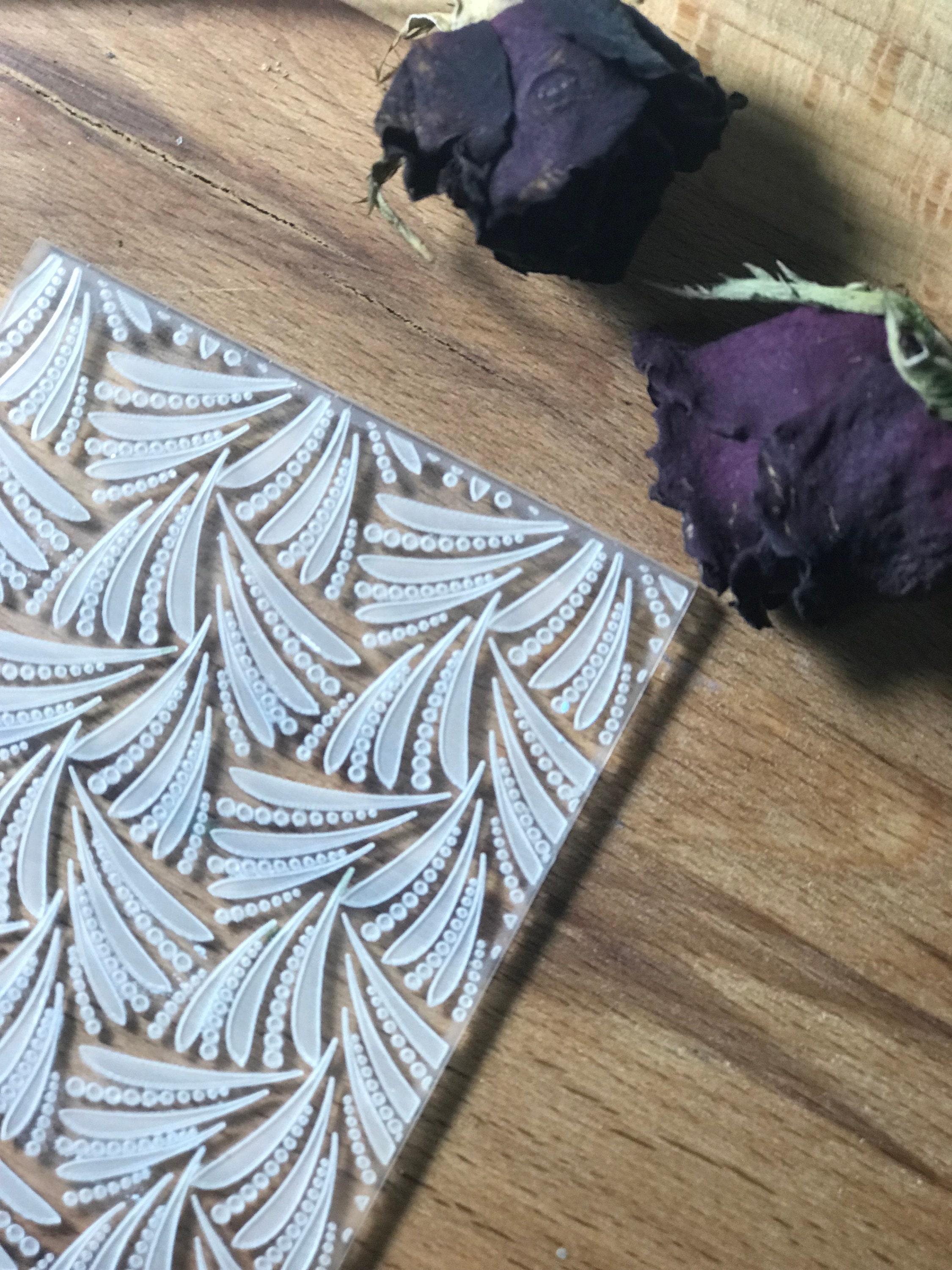 Lace Pattern Acrylic Embossing Stamp: Polymer Clay Texture Sheet - Etsy